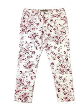 Liverpool crop straight leg print jeans Size 12 stretch cotton summer print
